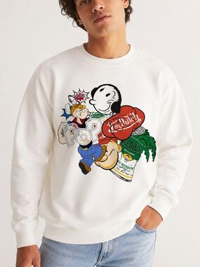 Von Dutch x Popeye Sea Cleaners Crewneck Sweatshirt White men’s size Small NWT